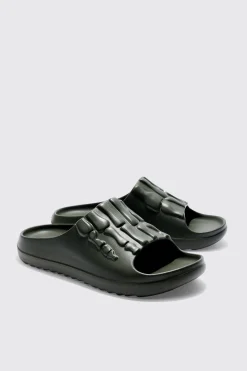 Perforated Skeleton Moulded Slider | BoohooMAN UK