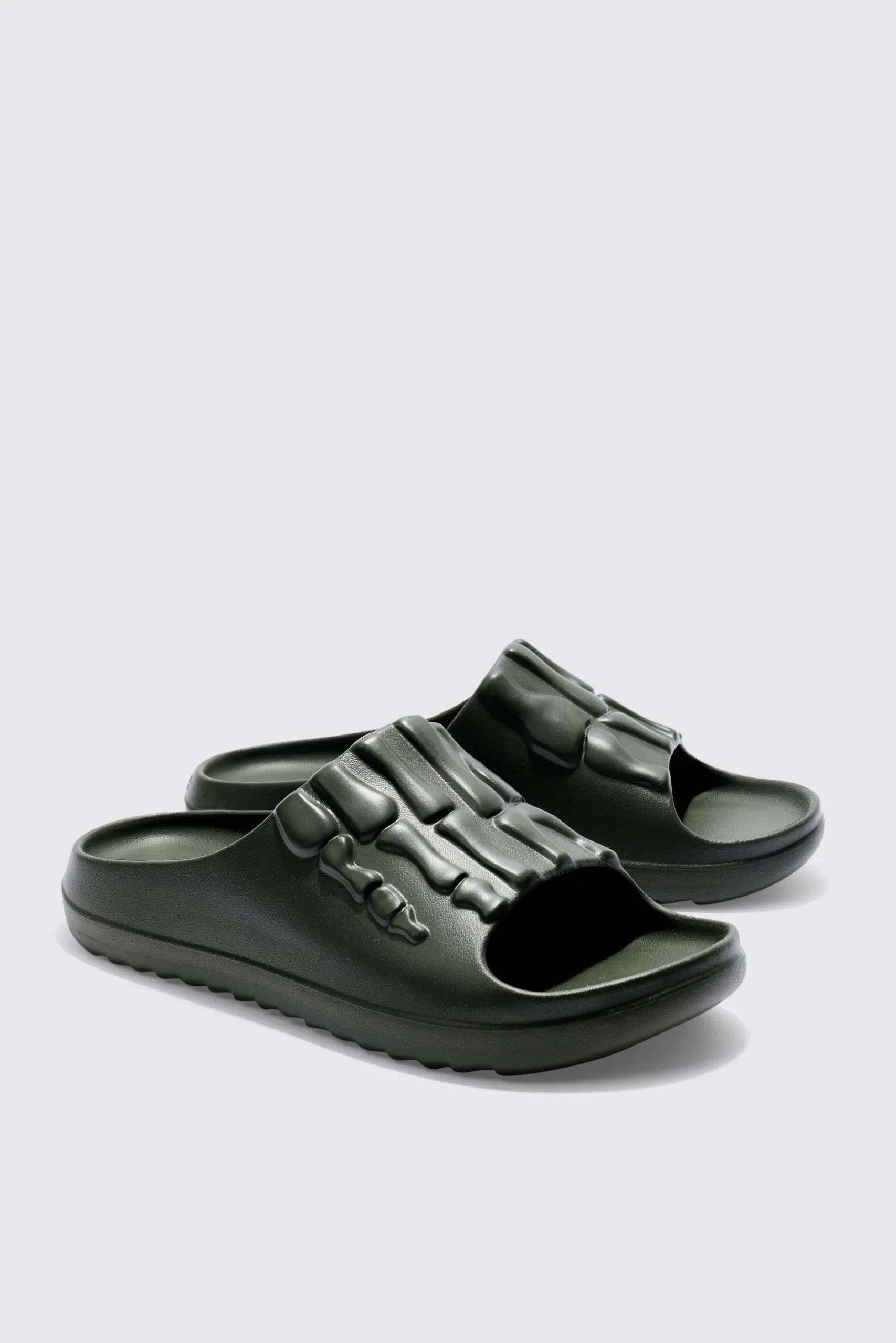 Perforated Skeleton Moulded Slider | BoohooMAN UK