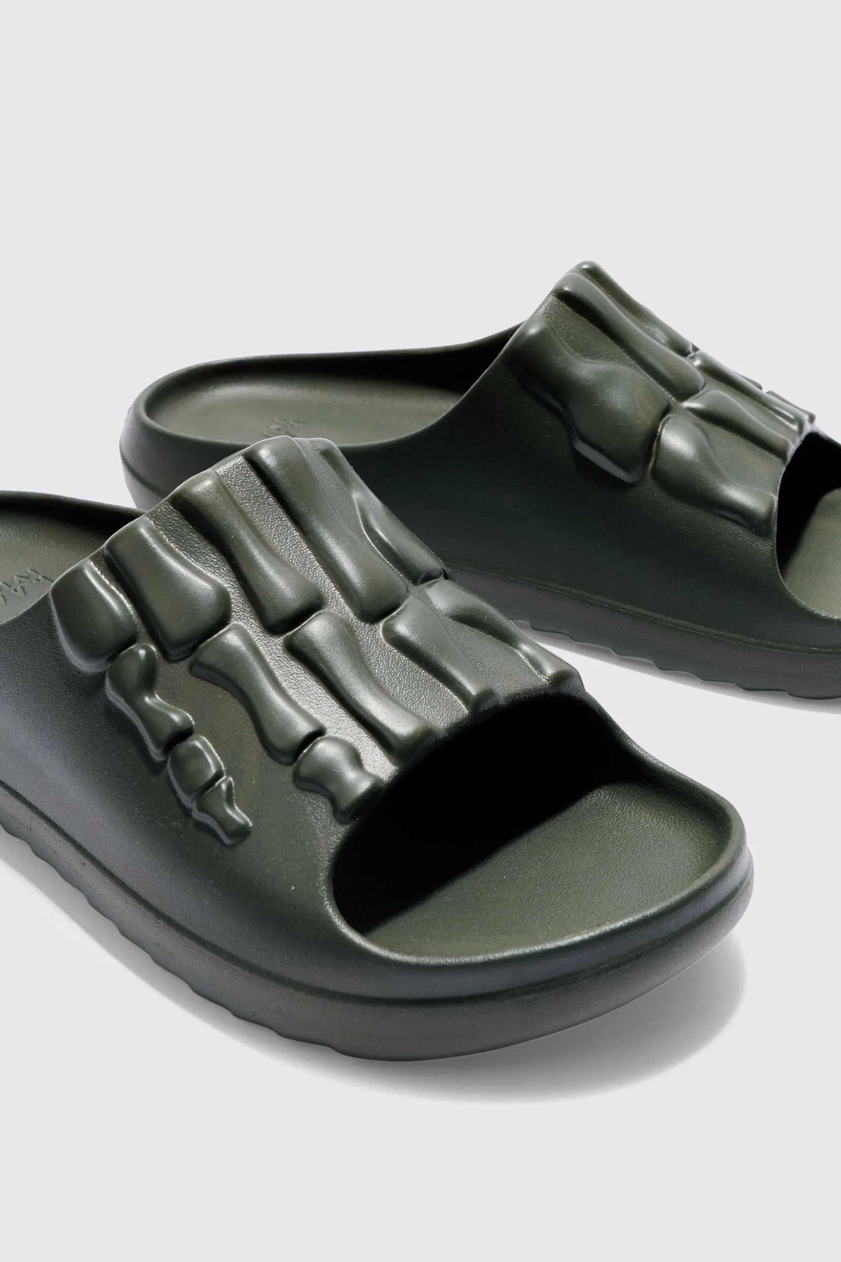 Perforated Skeleton Moulded Slider | BoohooMAN UK