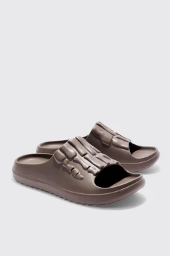 Perforated Skeleton Moulded Slider | BoohooMAN UK