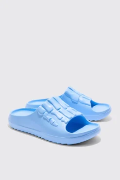 Perforated Skeleton Moulded Slider | BoohooMAN UK