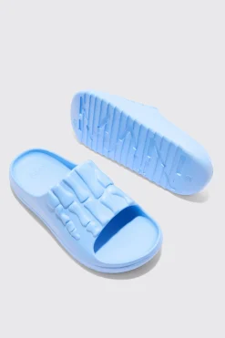 Perforated Skeleton Moulded Slider | BoohooMAN UK