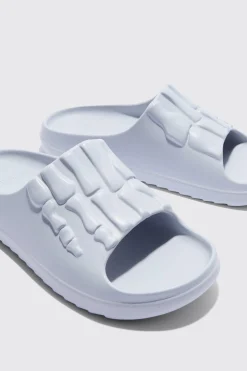 Perforated Skeleton Moulded Slider | BoohooMAN UK
