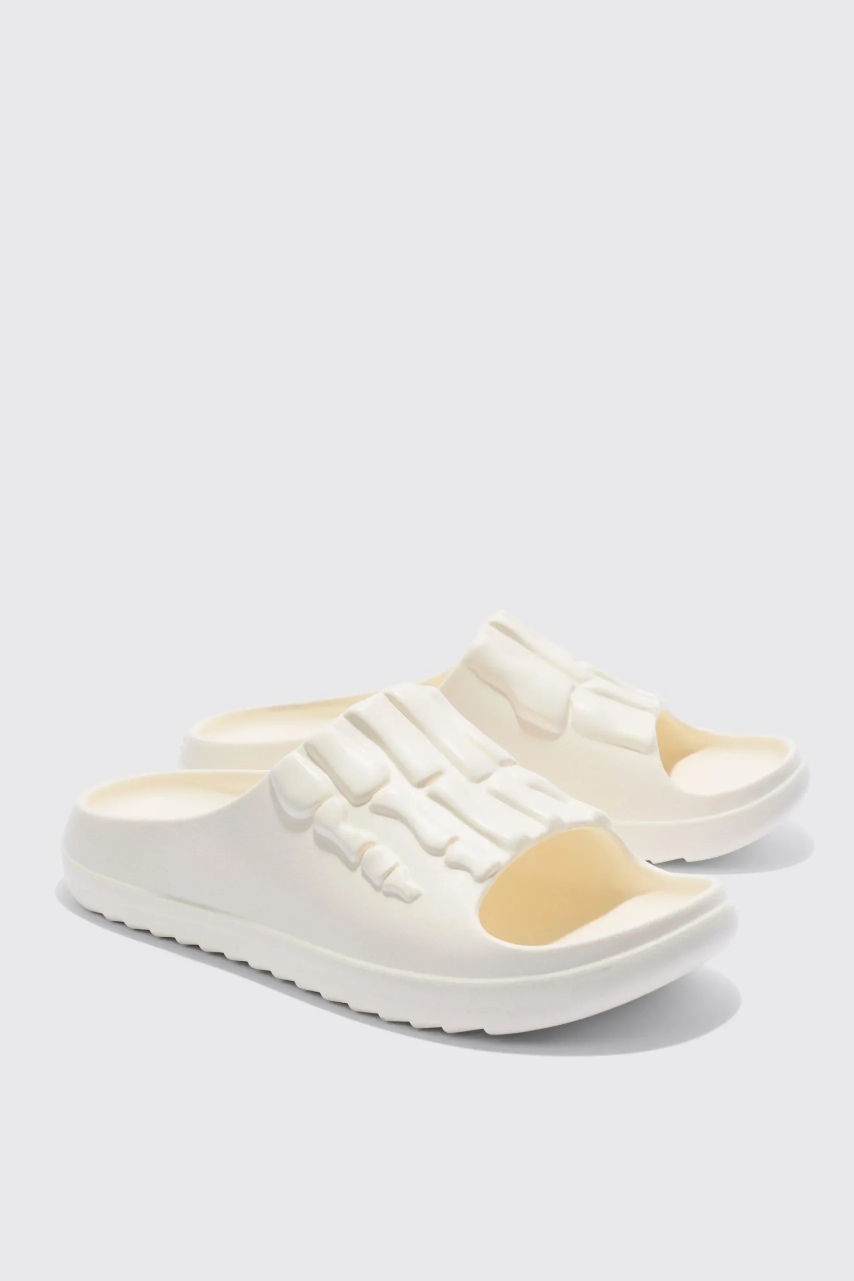 Perforated Skeleton Moulded Slider | BoohooMAN UK