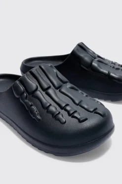 Perforated Skeleton Moulded Mule | BoohooMAN UK