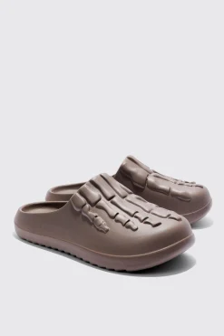 Perforated Skeleton Moulded Mule | BoohooMAN UK