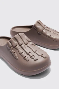Perforated Skeleton Moulded Mule | BoohooMAN UK