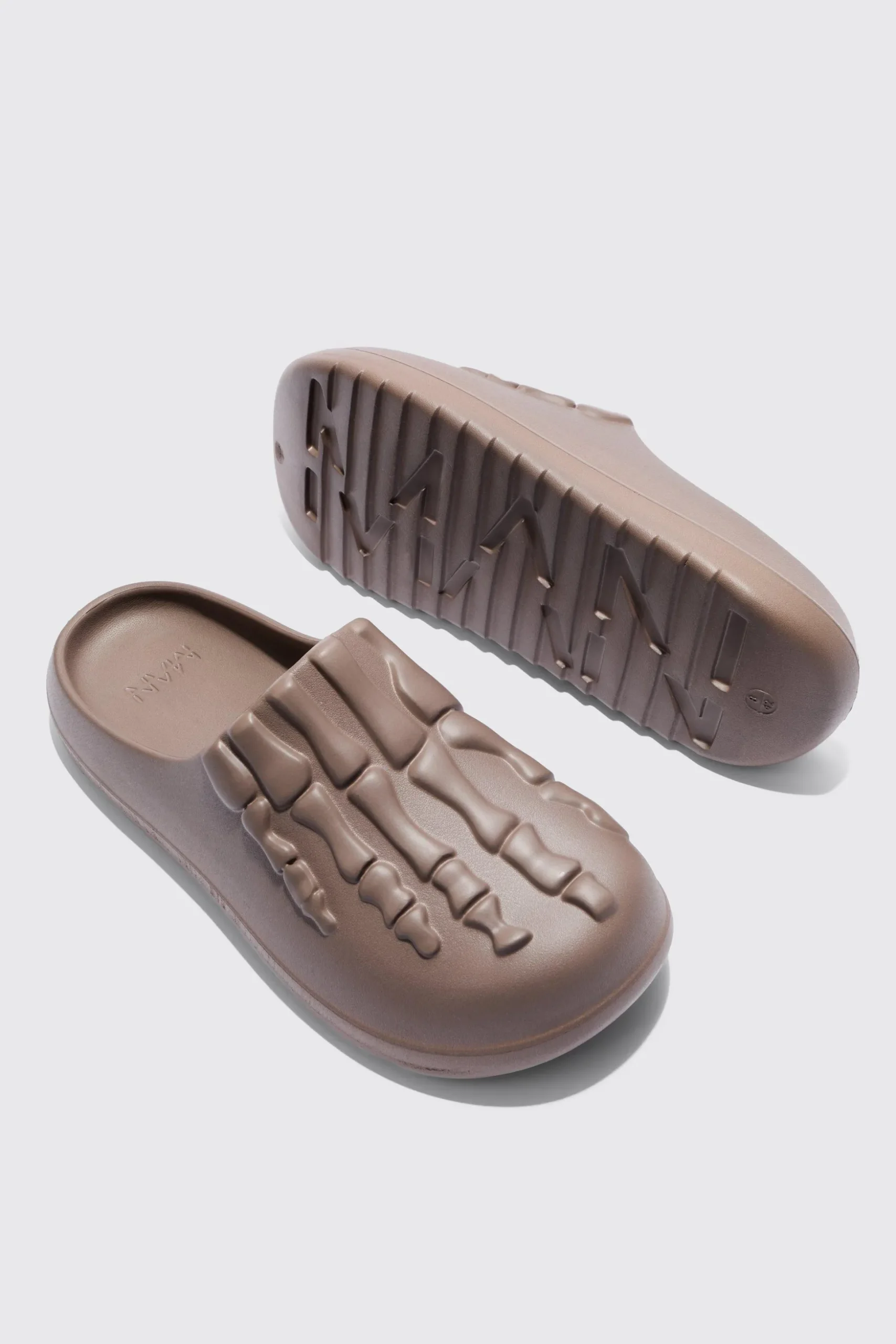 Perforated Skeleton Moulded Mule | BoohooMAN UK