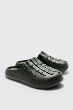 Perforated Skeleton Moulded Mule | BoohooMAN UK