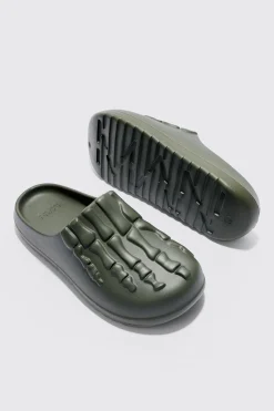 Perforated Skeleton Moulded Mule | BoohooMAN UK