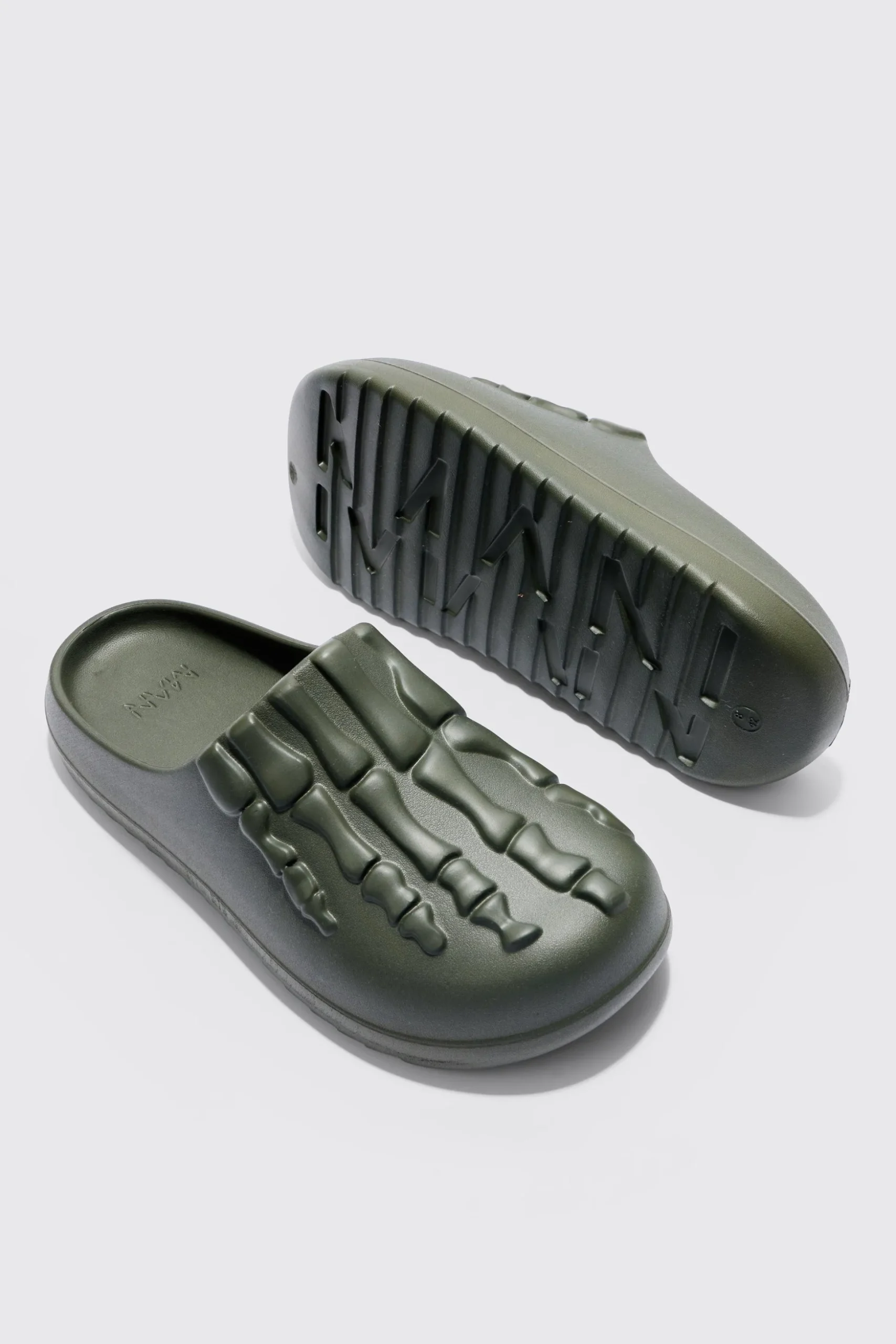 Perforated Skeleton Moulded Mule | BoohooMAN UK