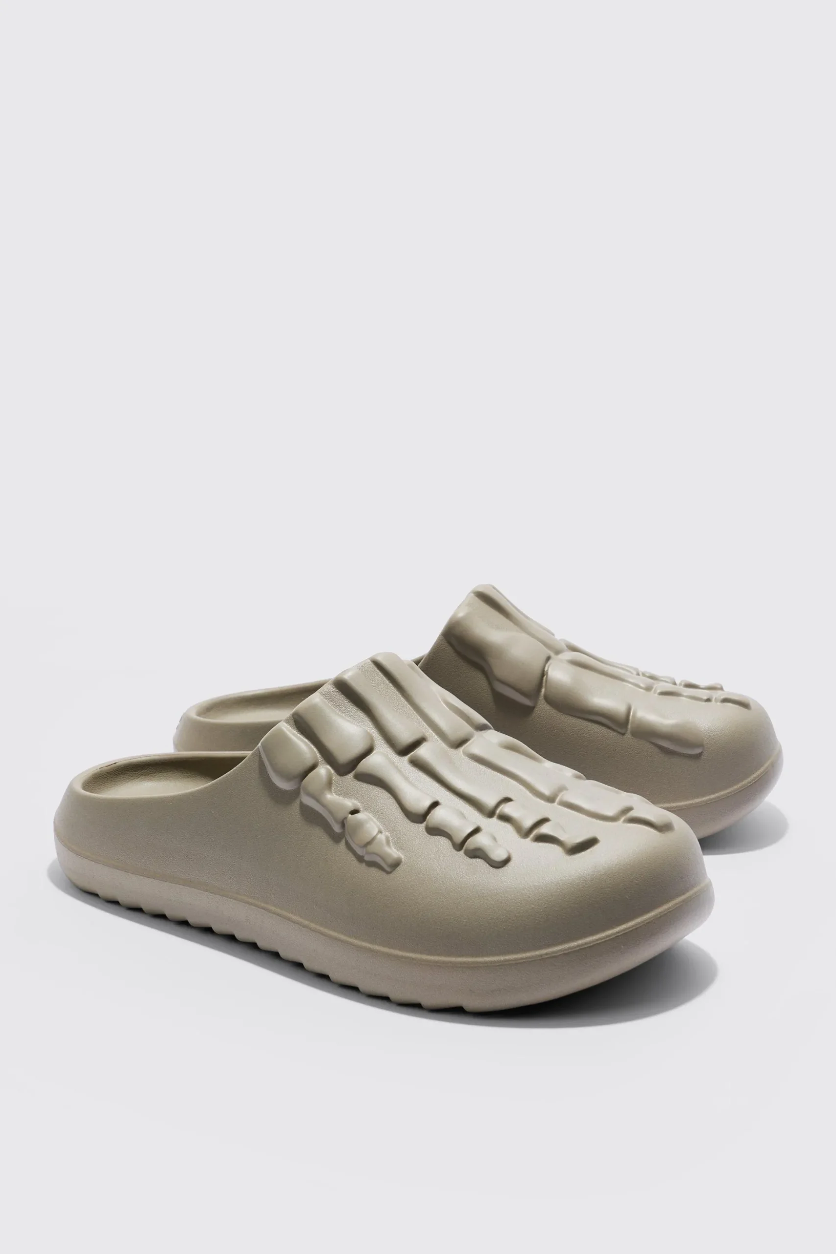 Perforated Skeleton Moulded Mule | BoohooMAN UK