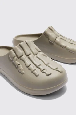 Perforated Skeleton Moulded Mule | BoohooMAN UK