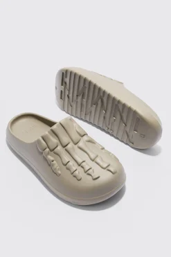 Perforated Skeleton Moulded Mule | BoohooMAN UK