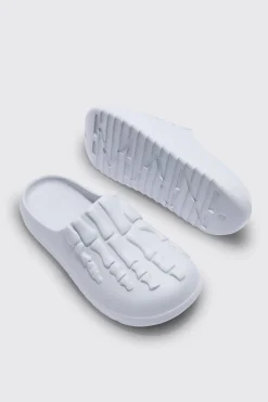 Perforated Skeleton Moulded Mule | BoohooMAN UK