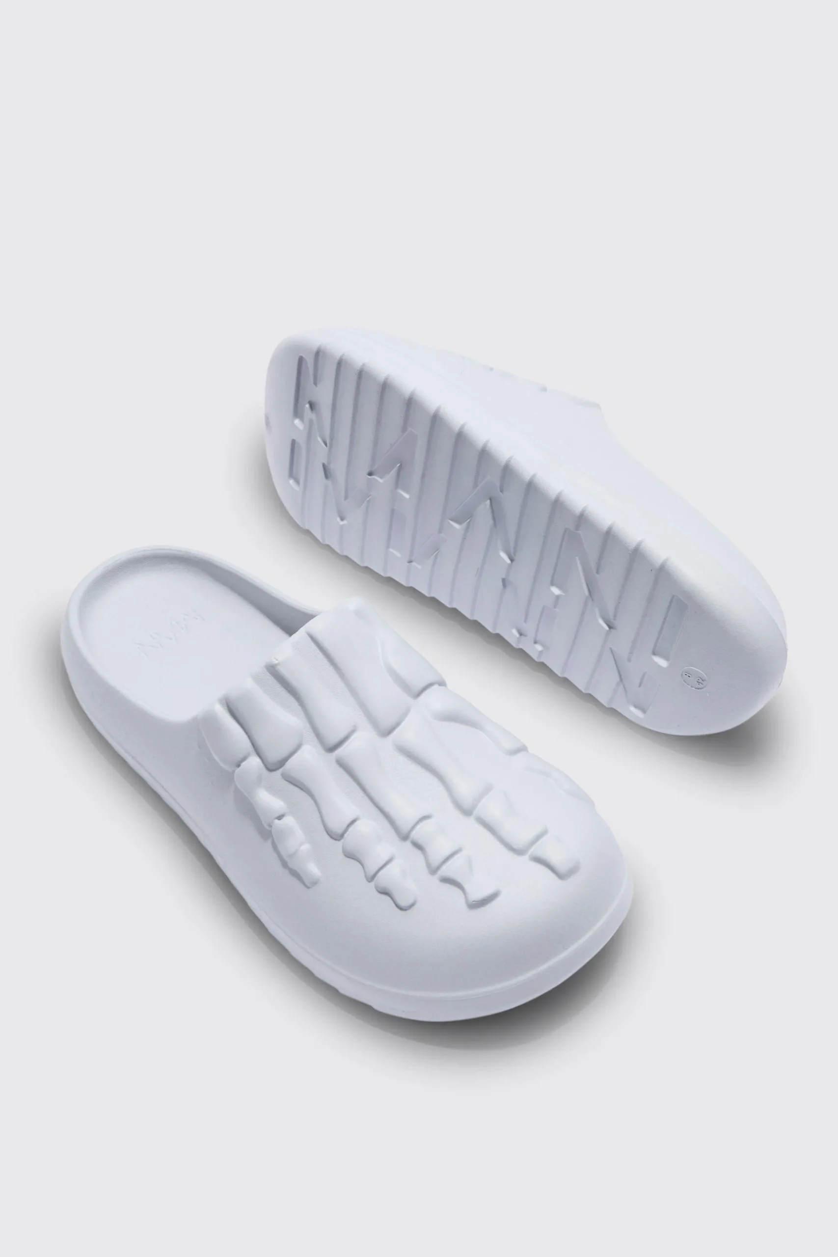 Perforated Skeleton Moulded Mule | BoohooMAN UK