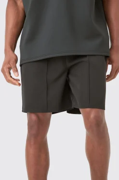 Pin Tuck Stretch Elasticated Waist Shorts | BoohooMAN UK