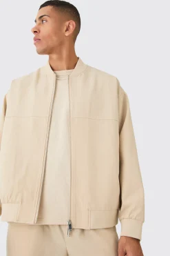 Pinstripe Oversized Smart Bomber Suit | BoohooMAN UK