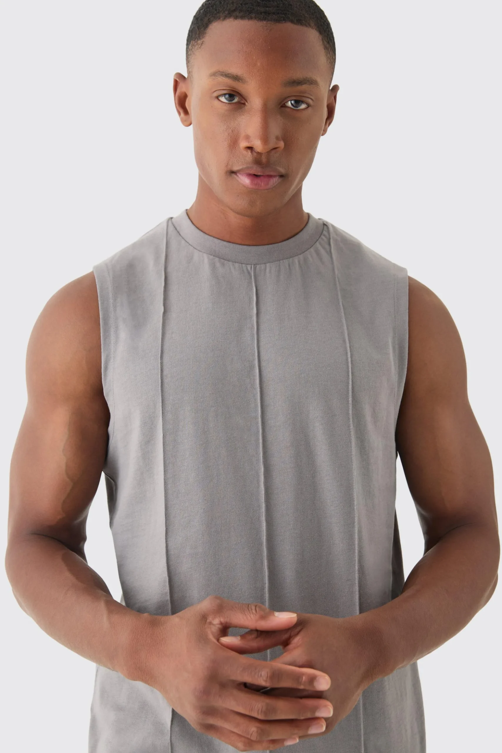Pintuck Tank | BoohooMAN UK