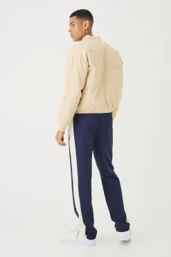 Pique Panel B Embroidered Jogger | BoohooMAN UK