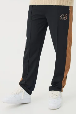 Pique Panel B Embroidered Jogger | BoohooMAN UK