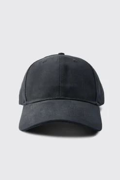 Plain Cap In Black | BoohooMAN UK