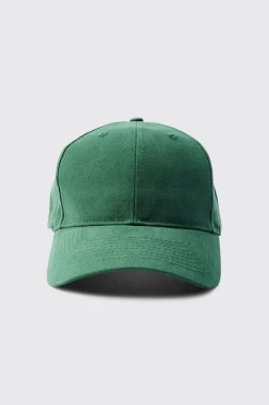 Plain Cap In Khaki | BoohooMAN UK
