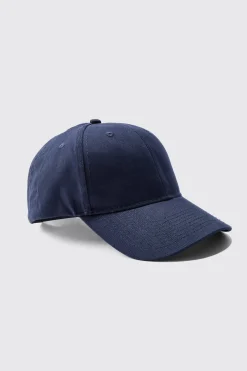 Plain Cap In Navy | BoohooMAN UK