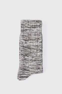 Plain Marl Socks In Grey | BoohooMAN UK