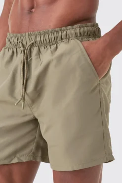 Plain Mid Length Swim Short | BoohooMAN UK