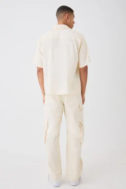 Plain Viscose Boxy Shirt | BoohooMAN UK