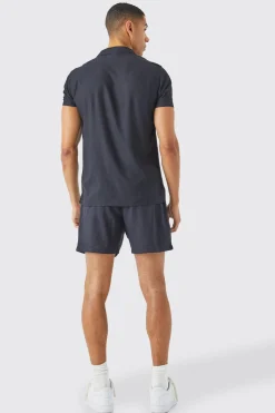 Plain Viscose Shirt And Short | BoohooMAN UK