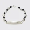 Plaque Skull Bead Bracelet | BoohooMAN UK