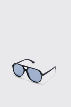 Plastic Aviator Sunglasses | BoohooMAN UK