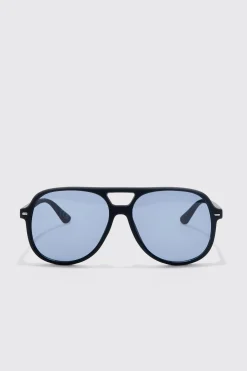 Plastic Aviator Sunglasses | BoohooMAN UK