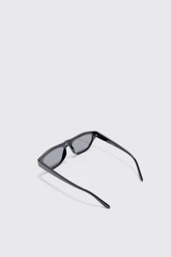 Plastic Chunky Frame Sunglasses In Black | BoohooMAN UK