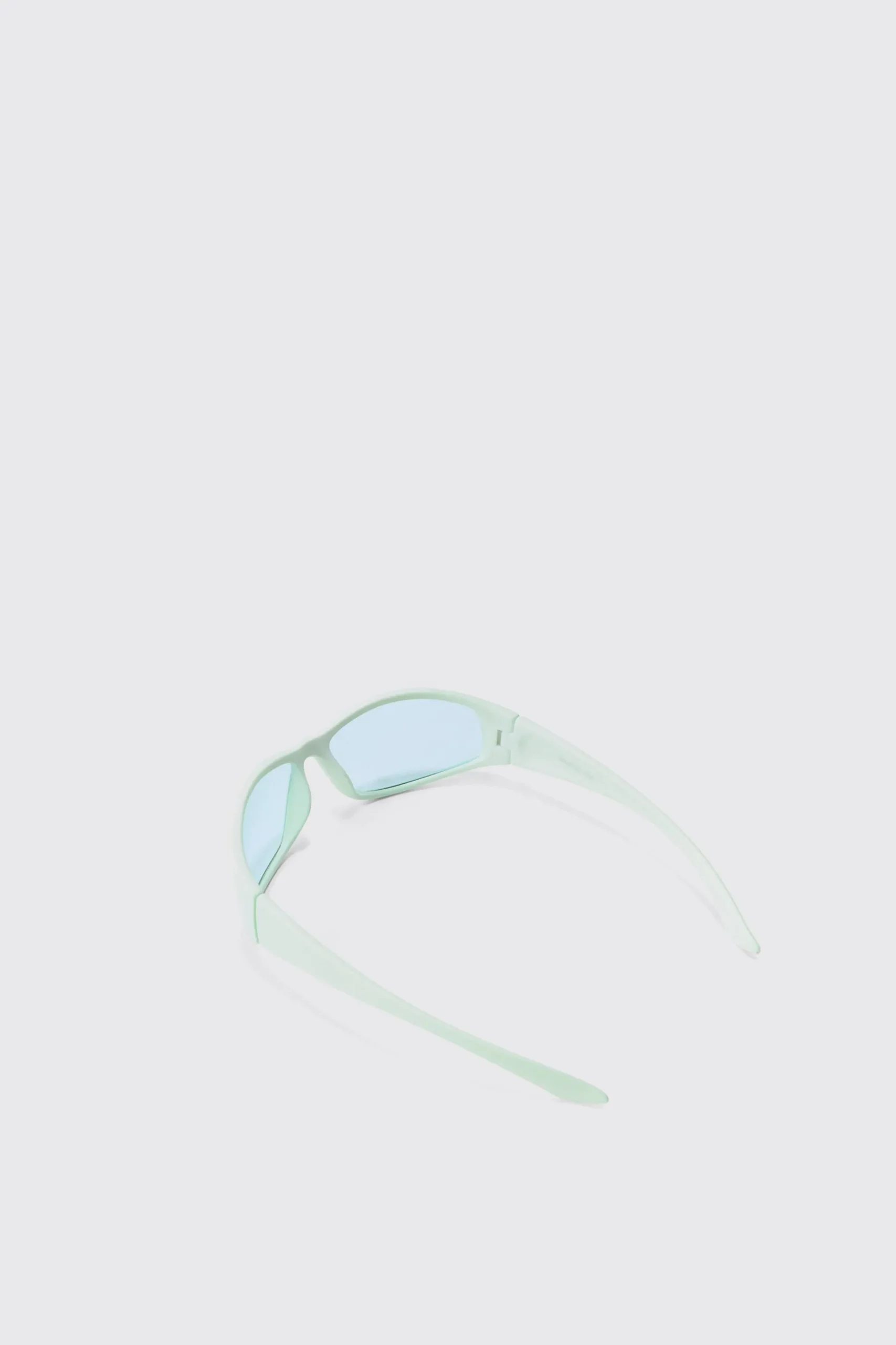 Plastic Racer Sunglasses In Mint | BoohooMAN UK