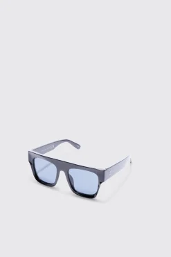Plastic Sunglasses In Black | BoohooMAN UK
