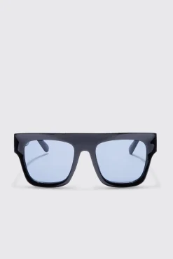 Plastic Sunglasses In Black | BoohooMAN UK