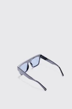 Plastic Sunglasses In Black | BoohooMAN UK