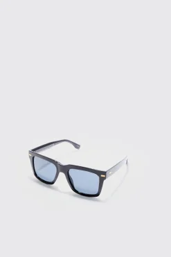 Plastic Sunglasses In Black | BoohooMAN UK