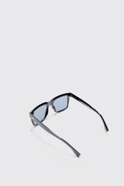 Plastic Sunglasses In Black | BoohooMAN UK