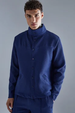 Pleated Harrington & Elasticated Pintuck Trouser Set | BoohooMAN UK