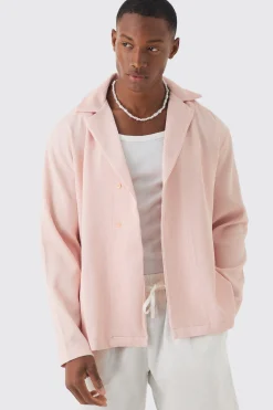 Pleated Long Sleeve Wrap Shirt | BoohooMAN UK