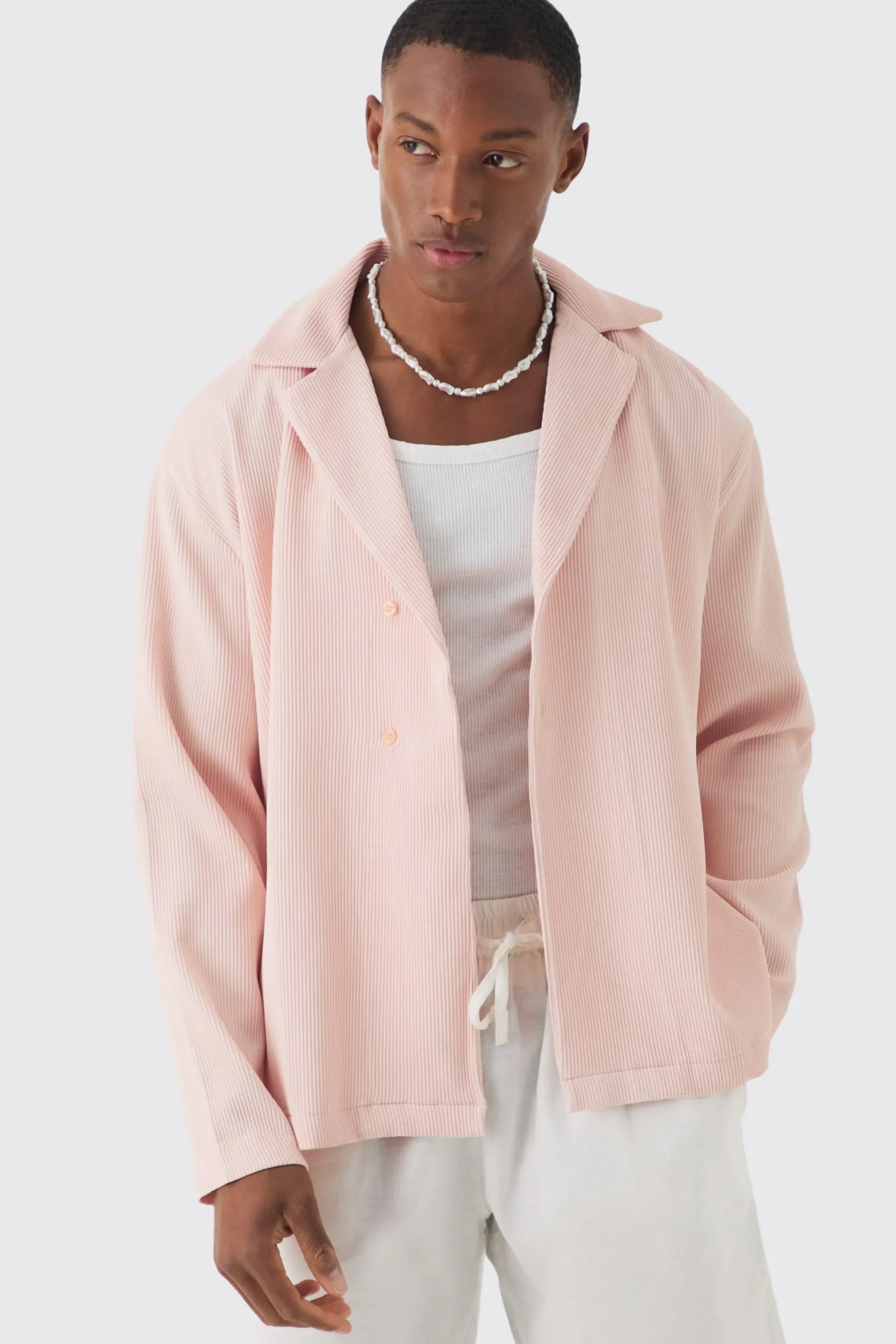 Pleated Long Sleeve Wrap Shirt | BoohooMAN UK