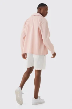 Pleated Long Sleeve Wrap Shirt | BoohooMAN UK