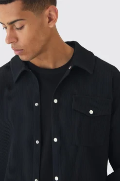 Pleated Overshirt | BoohooMAN UK