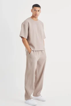 Pleated Oversized Boxy T-shirt & Trouser | BoohooMAN UK