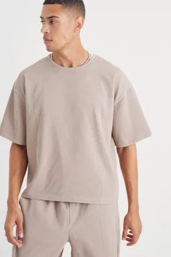 Pleated Oversized Boxy T-shirt & Trouser | BoohooMAN UK
