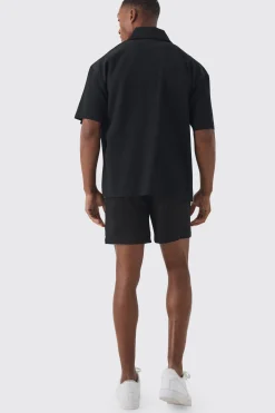 Pleated Oversized Button Up Shirt | BoohooMAN UK
